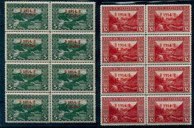 Bosnien ** - 1914 Freimarken mit allen Aufdrucktypen je im 8er-Block, - Stamps