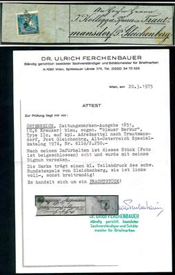 Briefstück - Österr. Nr. 6IIc auf kompl. Adresszettel nach Trautmansdorf, - Briefmarken und Ansichtskarten
