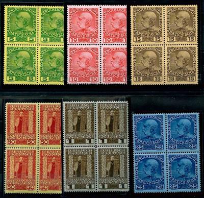Ö Post auf Kreta ** - 1908 Freimarken im Viererblock komplett, - Briefmarken und Ansichtskarten