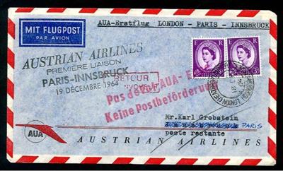 Österr. II. Rep. - kl. Partie Flugpostbelege - auch ein wenig Ausland, - Francobolli