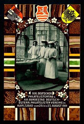 Österr. Monarchie - 6 ungelaufene Bildganzsachen zum XXI. Philatelistentag in Karlsbad 1909, - Francobolli