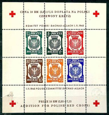 Polen ** - 1945 Dachau: LagerpostBlöcke Rotes Kreuz,3 verschiedene, - Stamps