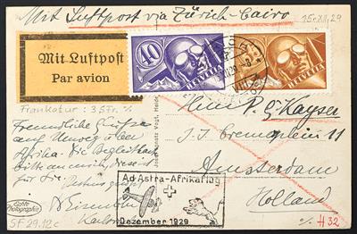 Schweiz 1929/33 Ad Astraflug Zürich - Tunis und Basel - Manheim, - Stamps