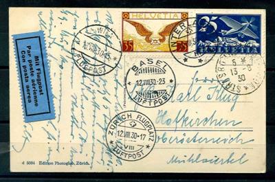 Schweiz 1930/38 6 Flugpostbelege mit allen Spezial-und Sonderstempeln und guten Flugpost-Frankaturen(Mi.180, - Stamps