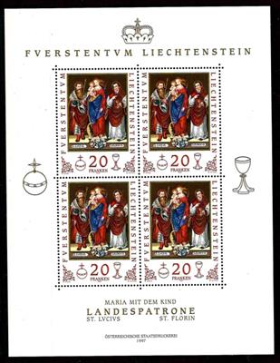 ** - Liechtenstein Nr. 1151 im Kleinbogen (Nominale 80 Franken - Stamps