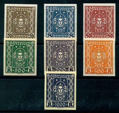 ** - Ö. 1922/24 - Freim. Ausg."Frauenkopf" - 20 Kr. bis 1000 Kr., - Stamps