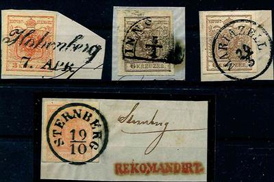 Briefstück - "Hohenberg/7. APR" - "MARIAZELL/24.3." - "INNSBRUCK/ 5.1."und "STERNBERG/19.10."+ roter "REKOMANDIERT", - Briefmarken und Ansichtskarten