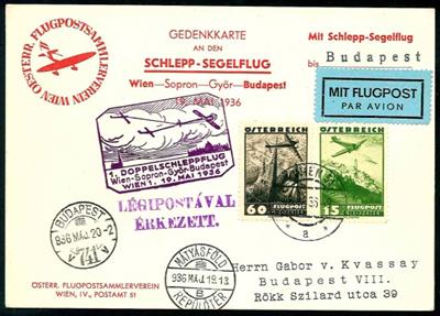 Partie Poststücke Österr. ab I. Rep. mit div. Ausland - u.a. Flugpost I. Rep., - Briefmarken und Ansichtskarten