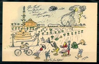 Um 1900 Lustige "Gewitter" Ansichtskarte - Známky