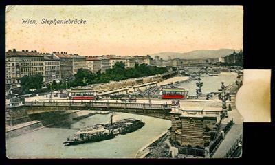 Um 1900 "Wien/Stephaniebrücke"Auszieh-Ansichtskarte - Briefmarken und Ansichtskarten