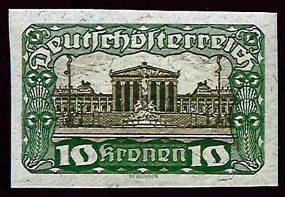 ** - Österr. Nr. 290U (10 Kronen - Briefmarken und Ansichtskarten