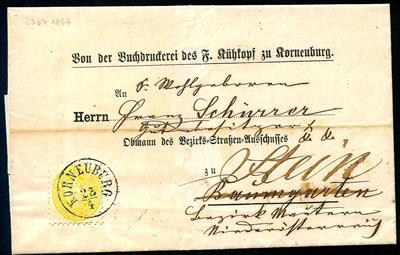 Poststück - 1849/1951 Stockerau und Korneuburg: kleine Sammlung von 12 interessanten Poststücken mit div. Stempeln, - Známky