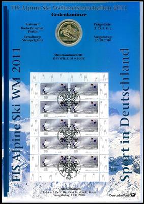 Briefstück - Deutschland - Partie Numisblätter meist mit 10 EURO- Sondermünzen, - Briefmarken und Ansichtskarten