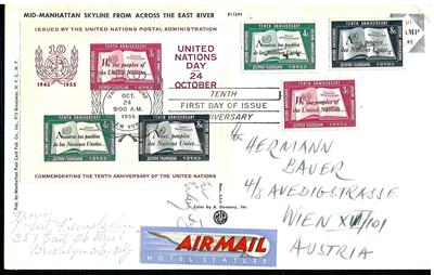 UNO New York - 1955 Block 1 postfrisch - Briefmarken und Ansichtskarten