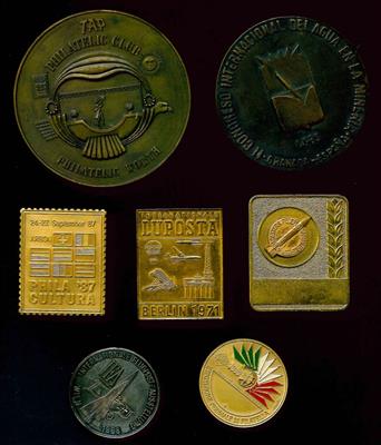 Partie philatelistische Auszeichnungen, - Briefmarken und Ansichtskarten
