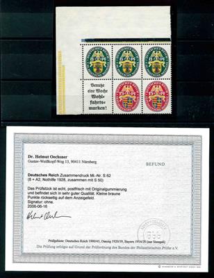 ** - D.Reich - Zusammendruck Nr. S62 mit Fotobefund Oechser BPP, - Briefmarken und Ansichtskarten