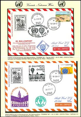 **/Poststück - Sammlung UNO Wien ca. 1979/2001 mit vielen Sonderbelegen, - Briefmarken und Ansichtskarten