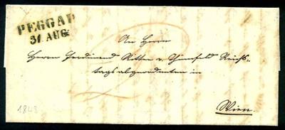 Österr. 1848 "PEGGAU/31. AUG" blauschwarzer - Stamps
