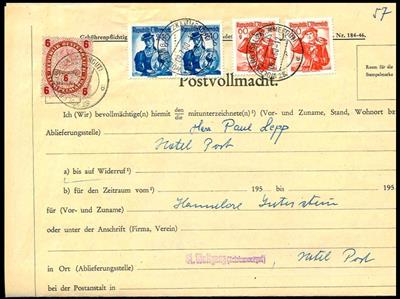 Österr. II. Rep. - Partie frankierte Postvollmachten ausSt. Wolfgang/Salzkammergut - Briefmarken und Ansichtskarten