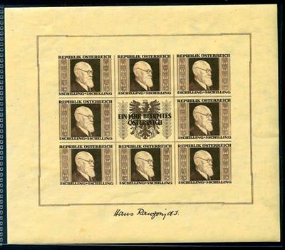 Österreich ** - 1946 "Renner-Block" 4 Kleinbögen komplett, - Briefmarken und Ansichtskarten