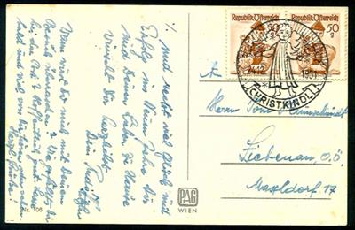 Partie Christkindl ab 1951 - auch etwas Weihnachtsballonpost, - Briefmarken und Ansichtskarten