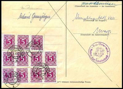 Partie frankierte Postformulare aus Oberösterreich - Briefmarken und Ansichtskarten