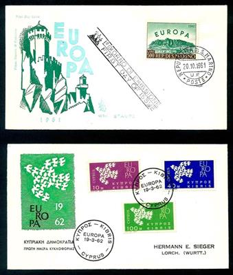 Europa-Motiv - Partie Belege ca. 1956/1957, - Stamps