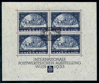 gestempelt - WIPABLOCK (129:106 - Übergröße) mit Künstlerhaus - Sonderstpl. vom 3. Juli 1933, - Stamps