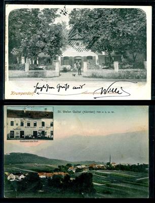 Partie AK Kärnten u.a. mit Gasthaus zur Post in St. Stefan - Klagenfurt - Friesach, - Stamps