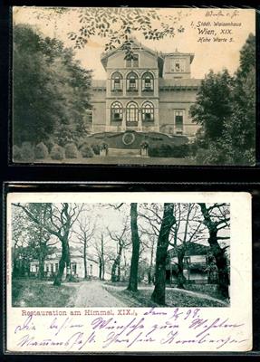 Partie AK meist Wien XIX - u.a. Städt Waisenhaus - Bockkeller - Restauration Himmel, - Briefmarken