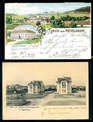 Partie AK NÖ - meist Waldviertel - u.a. Eggenburg -Harmannstein - Martinsberg, - Briefmarken