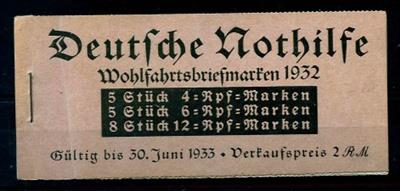 * - Deutsches Reich Markenheftchen MH 31 (D. Nothilfe 1932) Kpl., - Briefmarken