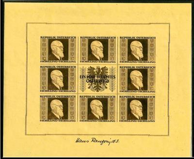 ** - Österr. 1946 - RENNERBLOCK kpl. schöne Erh., - Francobolli