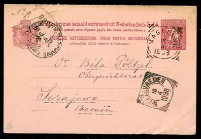 Bosnien Poststück - 1898 7 1/2 Cent. Doppelkarte von Magelang nach Serajevo, - Kožešiny Známky