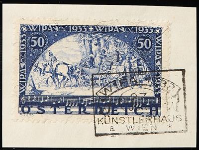 Ö 1. Republik Briefstück - 1933 WIPAmarke Faserpapier mit Sonderstempel, - Stamps