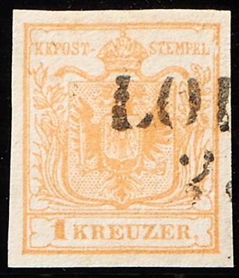 Ö. Ausgabe 1850 gestempelt - 1 Kreuzer braunorange Type I Hp, - Francobolli