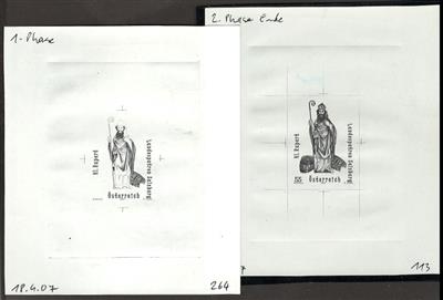 Österreich 2007 Phasendrucke 1+2/Ende zum Hl. Rupert mit Bestätigung der Staatsdruckerei (2 Phasen), - Briefmarken