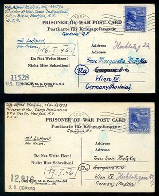 Poststück - Kl. partie meist Feld - und POW Post WK II und danach, - Briefmarken