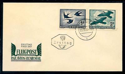 Poststück - Österr. 1S - 3S/10S aus Flug 1950/53 auf 3 FDCs, - Stamps