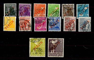 Berlin gestempelt - 1948/49 Freimarken mit Aufdruck "BERLIN"in rot, - Briefmarken