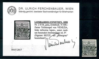 Lombardei gestempelt - 10 Centes grau Type Ib Hp Erstdruck, - Známky