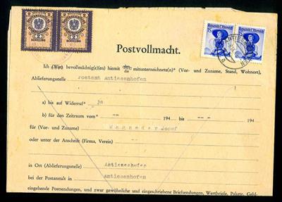 Partie frankierte - gefaltet Postformulare aus Oberösterreich - Francobolli