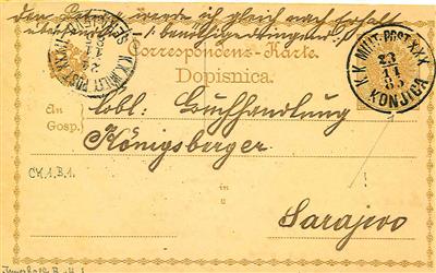 Poststück - Partie Bosnien 1881/1889 - Korrespondenzkarten mit verschiedenen Abstempelungen, - Francobolli