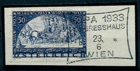 Briefstück - WIPA Faser mit Kongresshaus - Sonderstempel "b" vom 23.6. auf Briefstück, - Známky