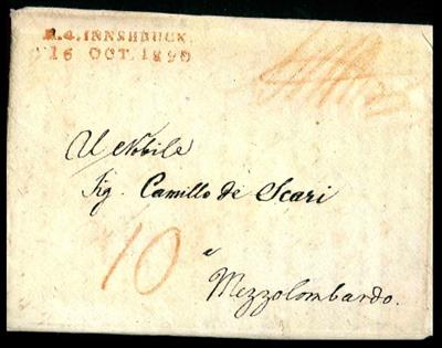 ö Vorph 1830 "R.4. INNSBRUCK/ 16. OCT.1830"roter - Briefmarken