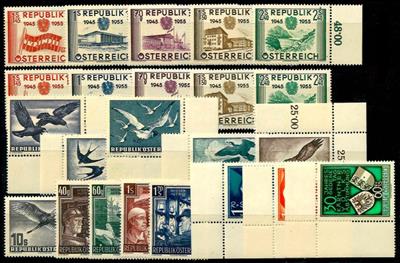 ** - Partie Österr. II. Rep. mit Flug 1950/53 - Wiederaufbau II - Kärnten sowie 10 Jahre Rep. doppelt, - Stamps