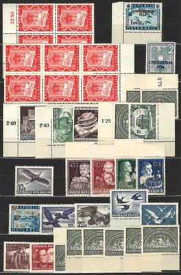 ** - Partie Österr. II. Rep. u.a. mit 5S (8) und 10S (9) aus Flug 1950/53 - Kindheit - div. Einheiten, - Stamps