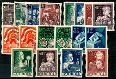 gestempelt/** - Österr. - Kindheit ** und gestempelt - Kärnten gestempelt (2) - Wiederaufbau II gestempelt, - Stamps