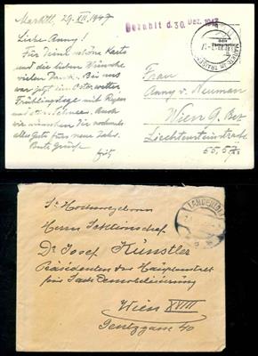 Kl. Partie Poststücke u. AK österr. - u.a. Einberufugsbefehle aus 1939, - Stamps