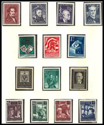 ** - Sammlung Österreich I. Rep. mit mittleren Sätzen, - Briefmarken